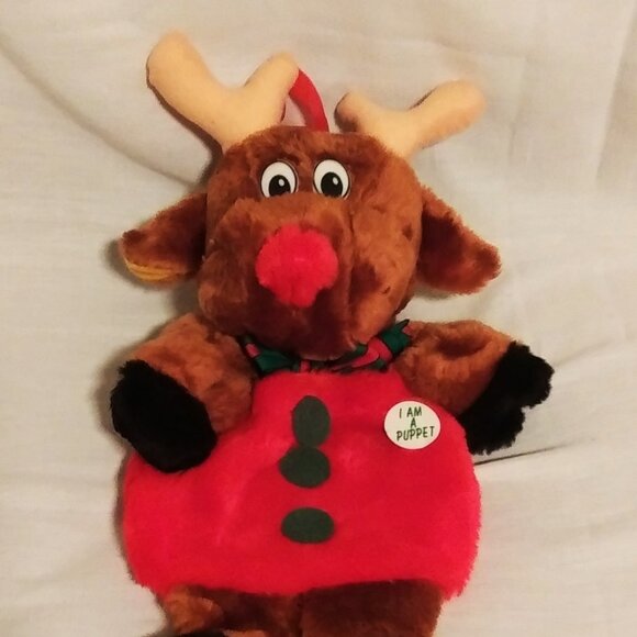 Rudolph The Red Nose Reindeer Hand Puppet by Santa's Best - Picture 1 of 4
